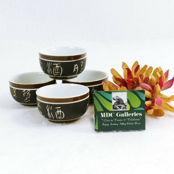 Asian Sake Green Tea Dip Bowls - Picture 6 of 7